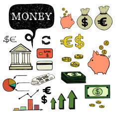 money and banking icons