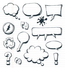 Arrows Speech Bubbles And Doodle Elements Set