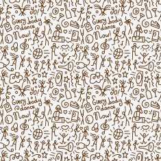 dancing people party - seamless pattern N2