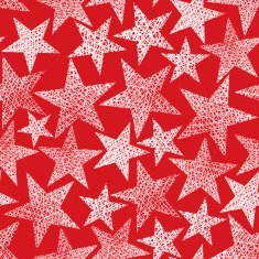 Red stars seamless pattern vector hand drawn background