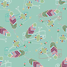 Ethnic seamless pattern with feather and arrow