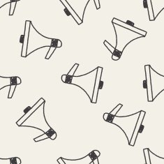 Doodle Megaphone seamless pattern background