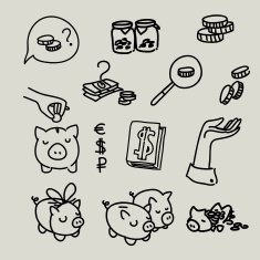Doodle sketch money