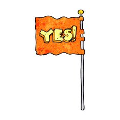 cartoon yes flag