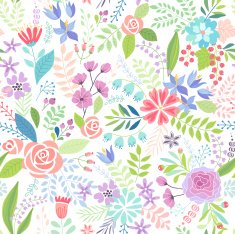 Seamless Floral colorful hand drawn pattern