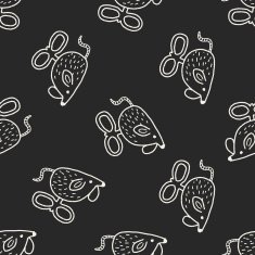 doodle toy mouse seamless pattern background