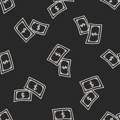 doodle money seamless pattern background