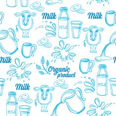 Milk seamless pattern