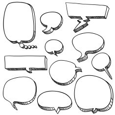 Conversation bubble in black and white N3