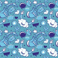 cool seamless pattern with social media icons
