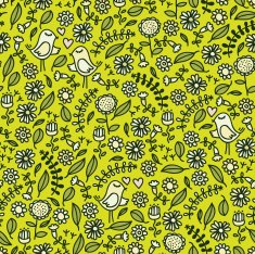Seamless pattern with romantic bird