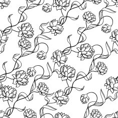 Seamless pattern with abstract flowers