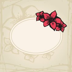 Doodling greeting card with hand drawn flowers in tattoo style