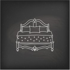 Vector bed icon doodle