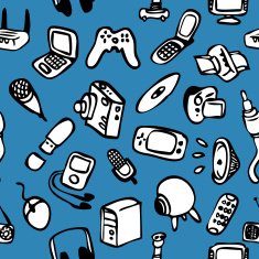 Media gadgets Seamless Pattern