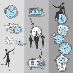 Clock Banners Set