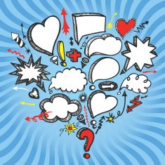 Speech Bubbles arrow composition Doodle vector