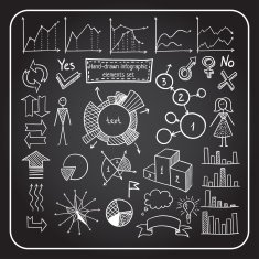 Hand-drawn infographic element set