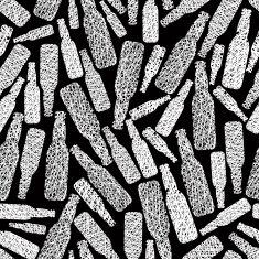 Beer bottles seamless pattern Pub theme background