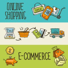 E-commerce design sketch banner
