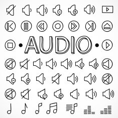 Hand drawn audio icons