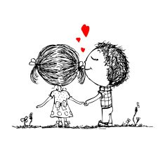 Couple in love together valentine sketch for your design