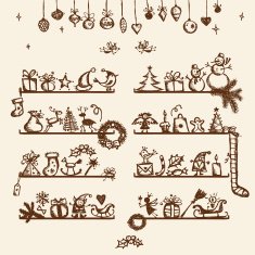 Christmas shop sketch drawing for your design