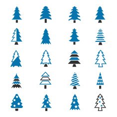 Christmas tree icon set N2