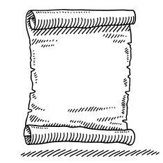 Blank Paper Scroll Drawing