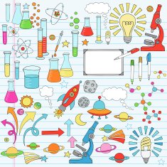 Science Notebook Doodles Vector Illustration