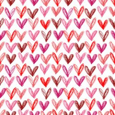 Hand drawn hearts pattern