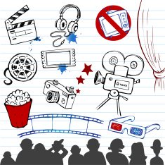 Cinema doodle set