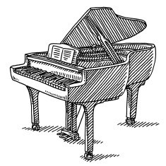 Grand Piano Musical Instrument Drawing