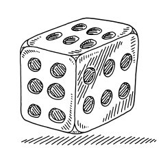 Dice With No Choice Six On Every Side Drawing