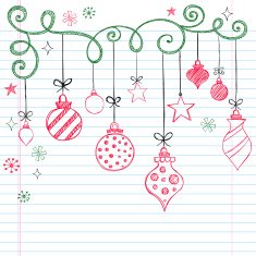 Sketchy Doodles Christmas Ornaments