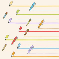 Back to school doodle lines background Hand drawn vector illustration