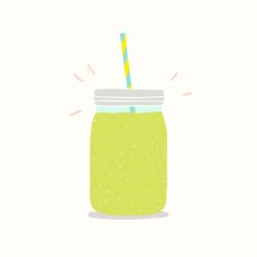 Green smoothie in a jar