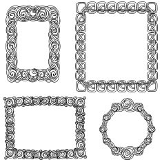 Elegant Ornate frames in black and white N2
