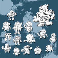 Street Art Doodle Character Set