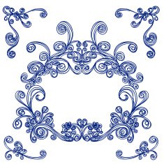 Elegant Ornate frame in blue