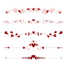 Set Calligraphic Valentine's Day Elements N6