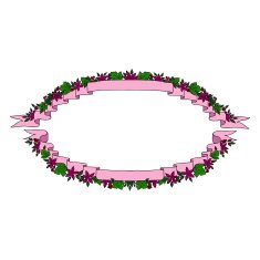 Vintage oval ribbon banners N3