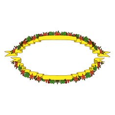 Vintage oval ribbon banners N4