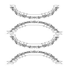 Vintage oval ribbon banners N7