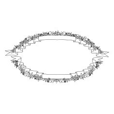 Vintage oval ribbon banners N8