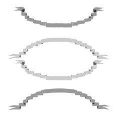 Vintage oval ribbon banners N9
