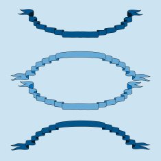 Vintage oval ribbon banners N11