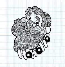 Hand drawn Santa Claus for Christmas doodle N3