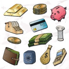 Money background Isolated hand-drawn elements N2