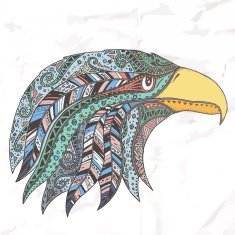 Eagle in feathered tribal headdress